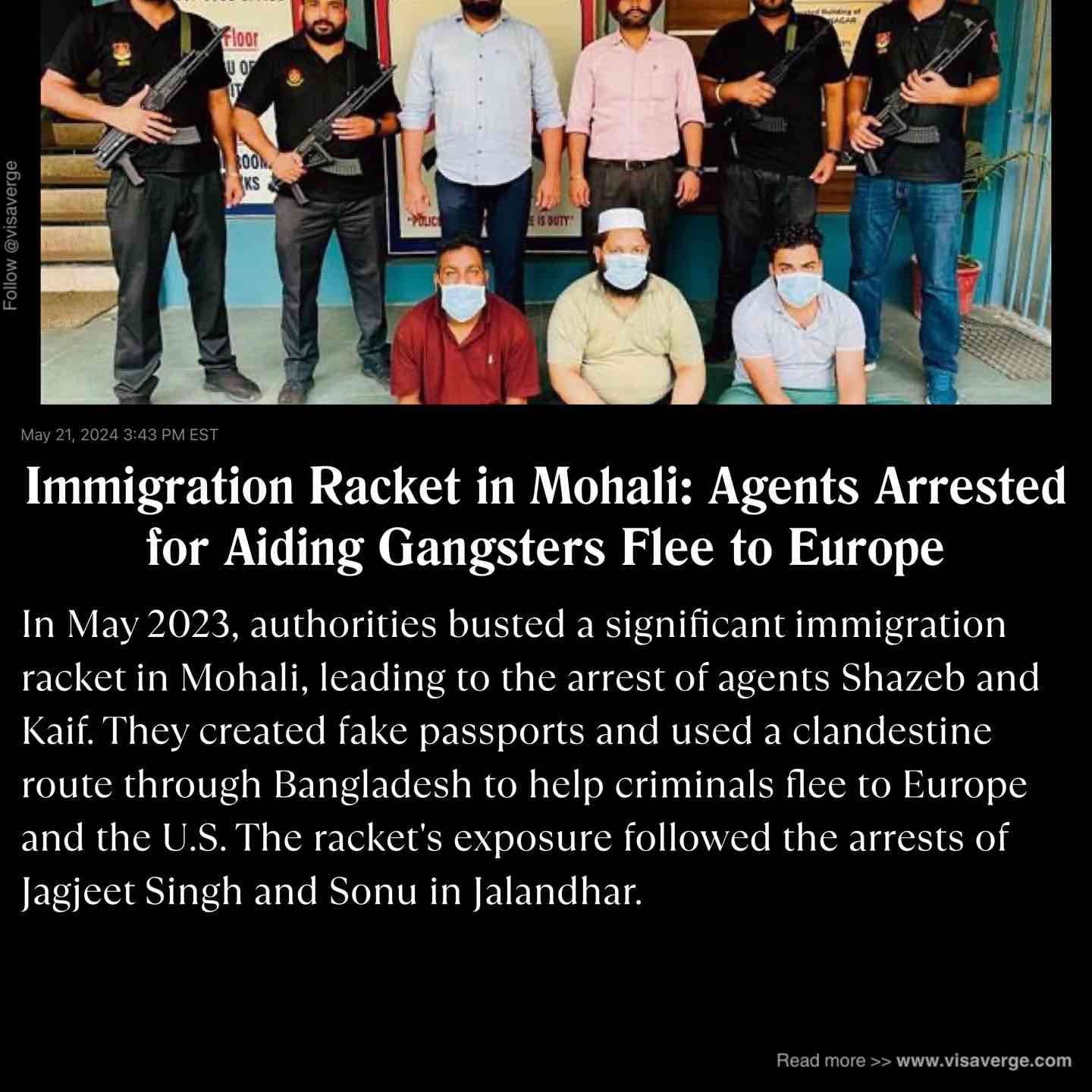 Immigration Racket in Mohali: Agents Arrested for Aiding Gangsters Flee to Europe Immigration Racket in Mohali: Agents Arrested for Aiding Gangsters Flee to Europe