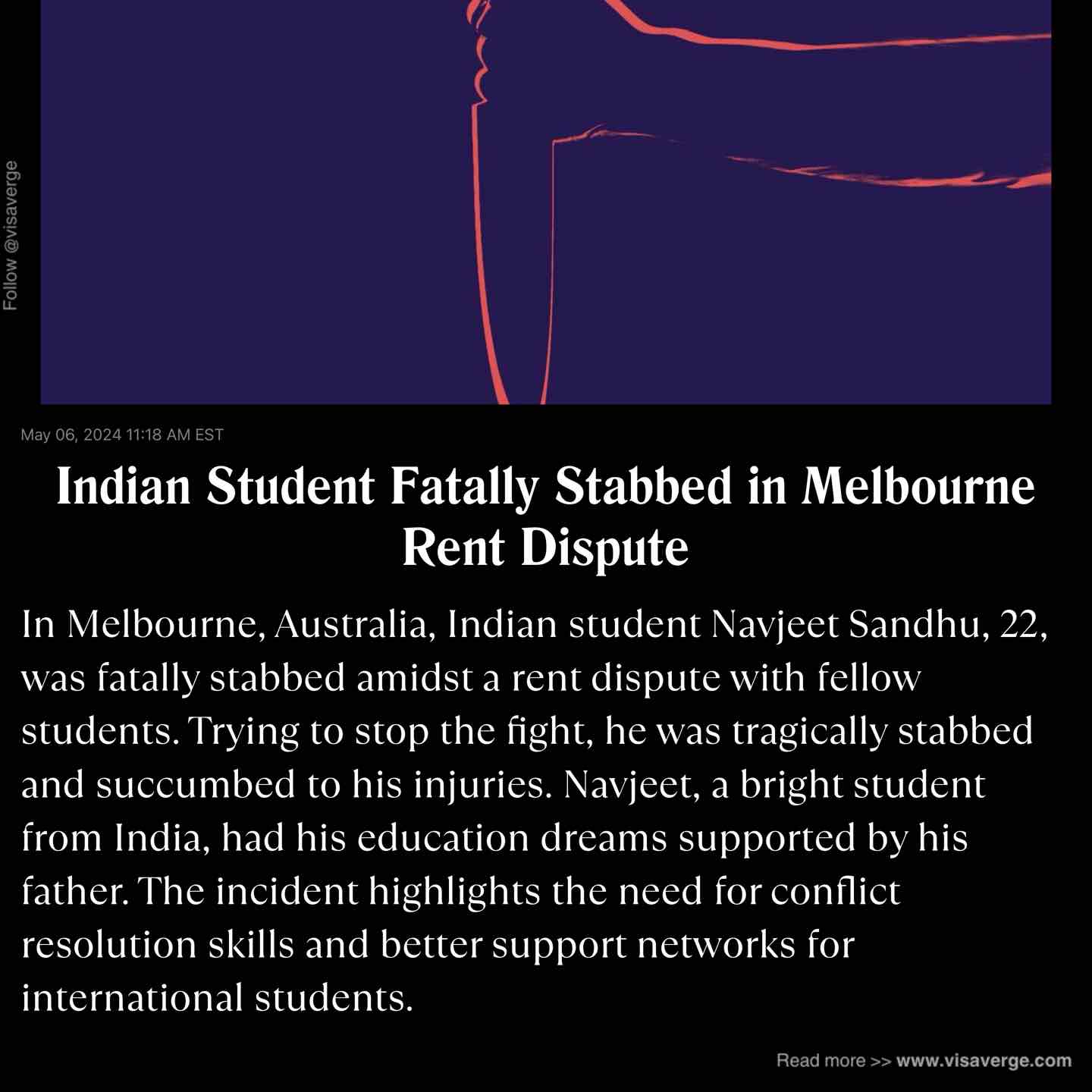 Indian Student Fatally Stabbed in Melbourne Rent Dispute Indian Student Fatally Stabbed in Melbourne Rent Dispute