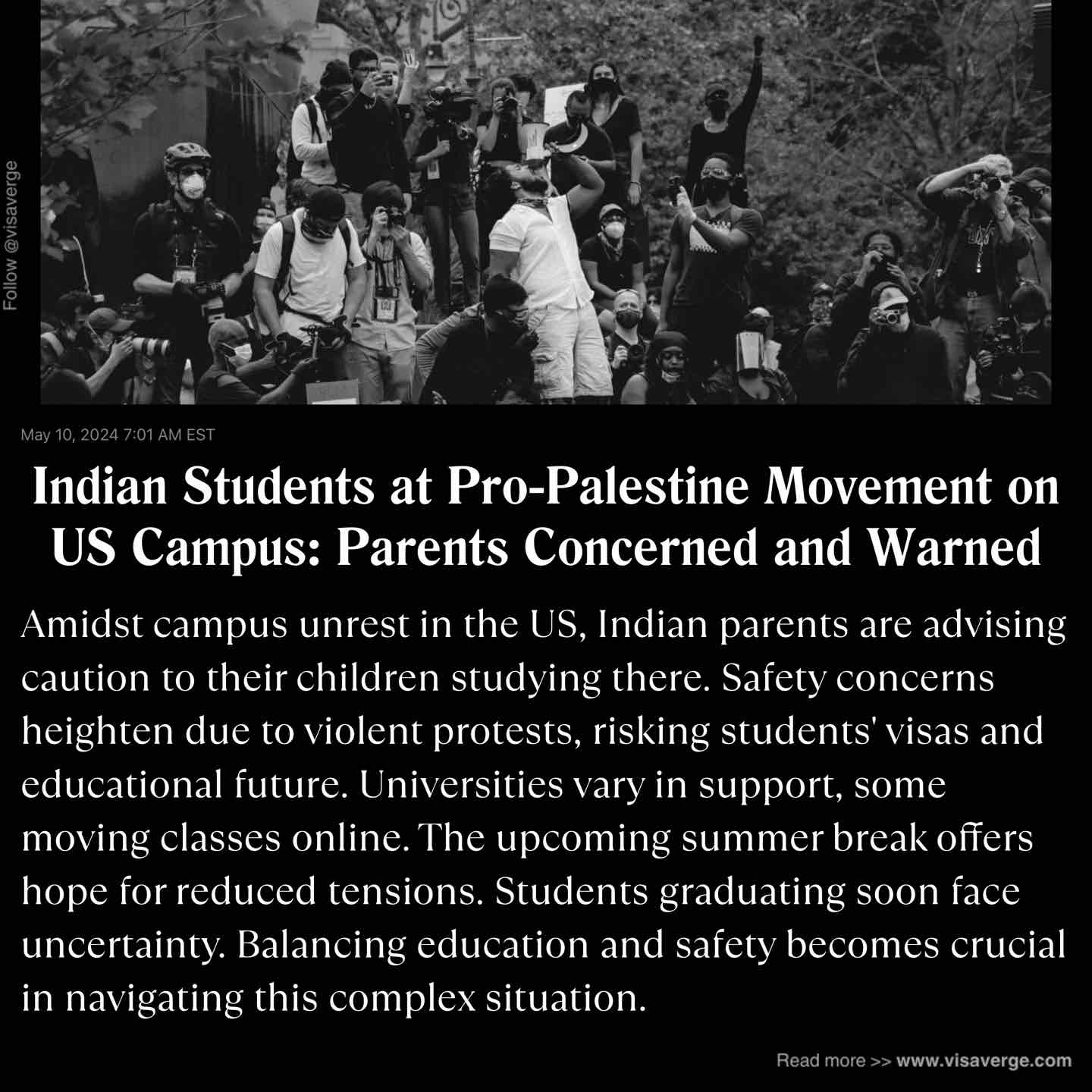 Indian Students at Pro-Palestine Movement on US Campus: Parents Concerned and Warned Indian Students at Pro-Palestine Movement on US Campus: Parents Concerned and Warned