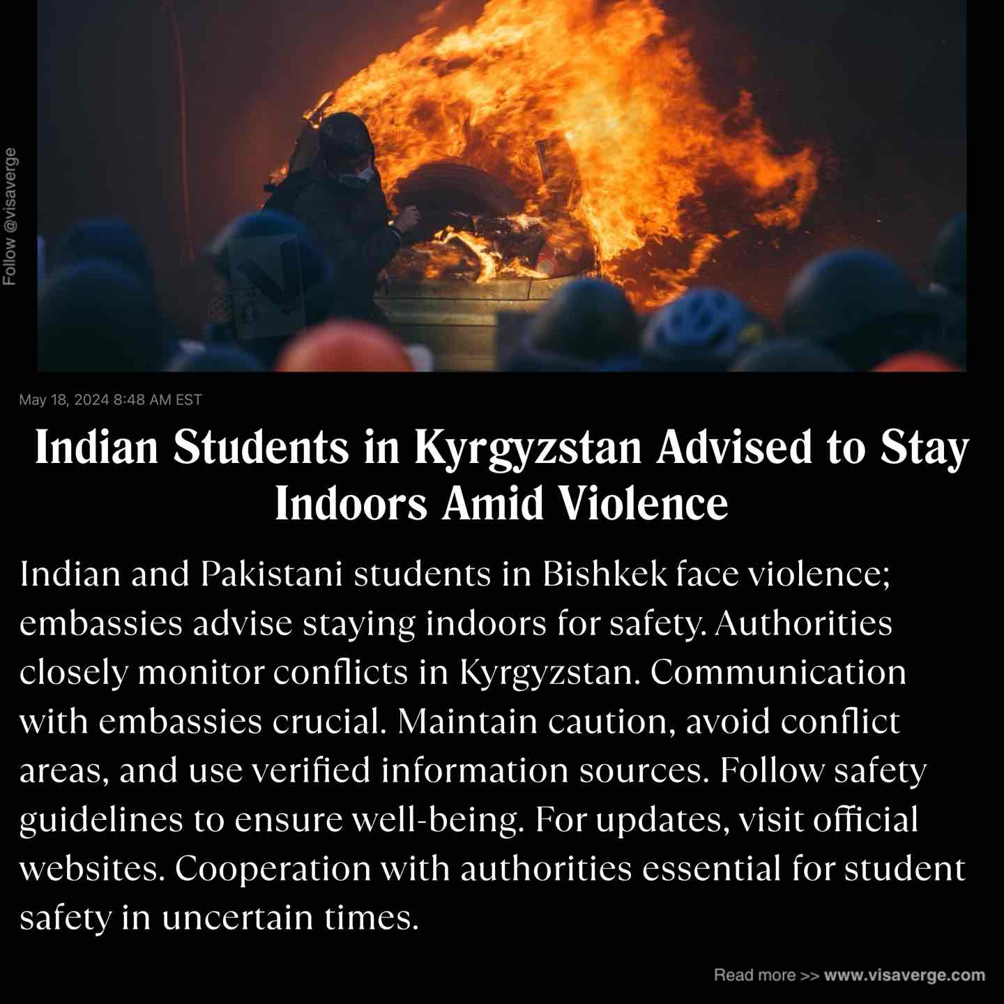 Indian Students in Kyrgyzstan Advised to Stay Indoors Amid Violence Indian Students in Kyrgyzstan Advised to Stay Indoors Amid Violence