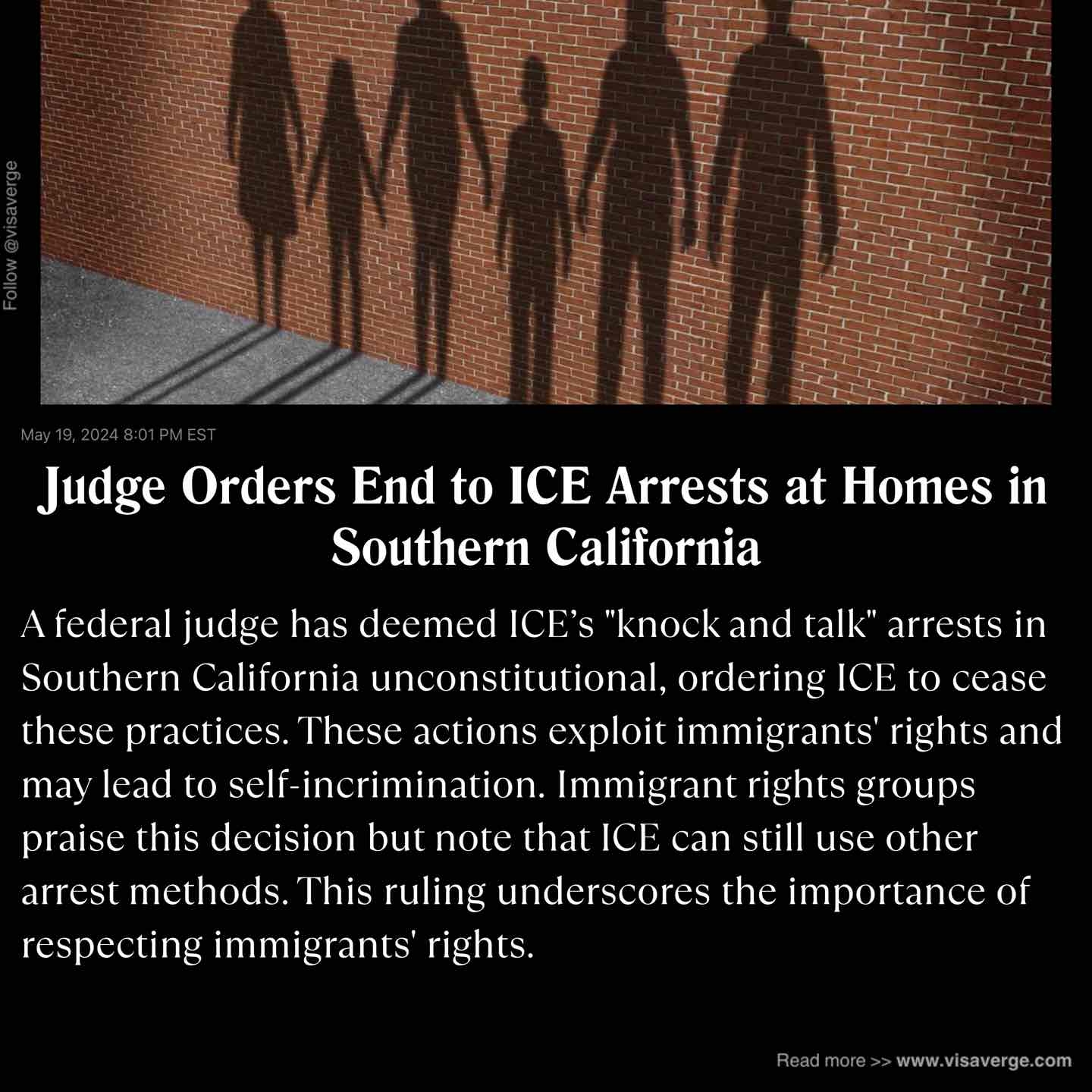 Judge Orders End to ICE Arrests at Homes in Southern California