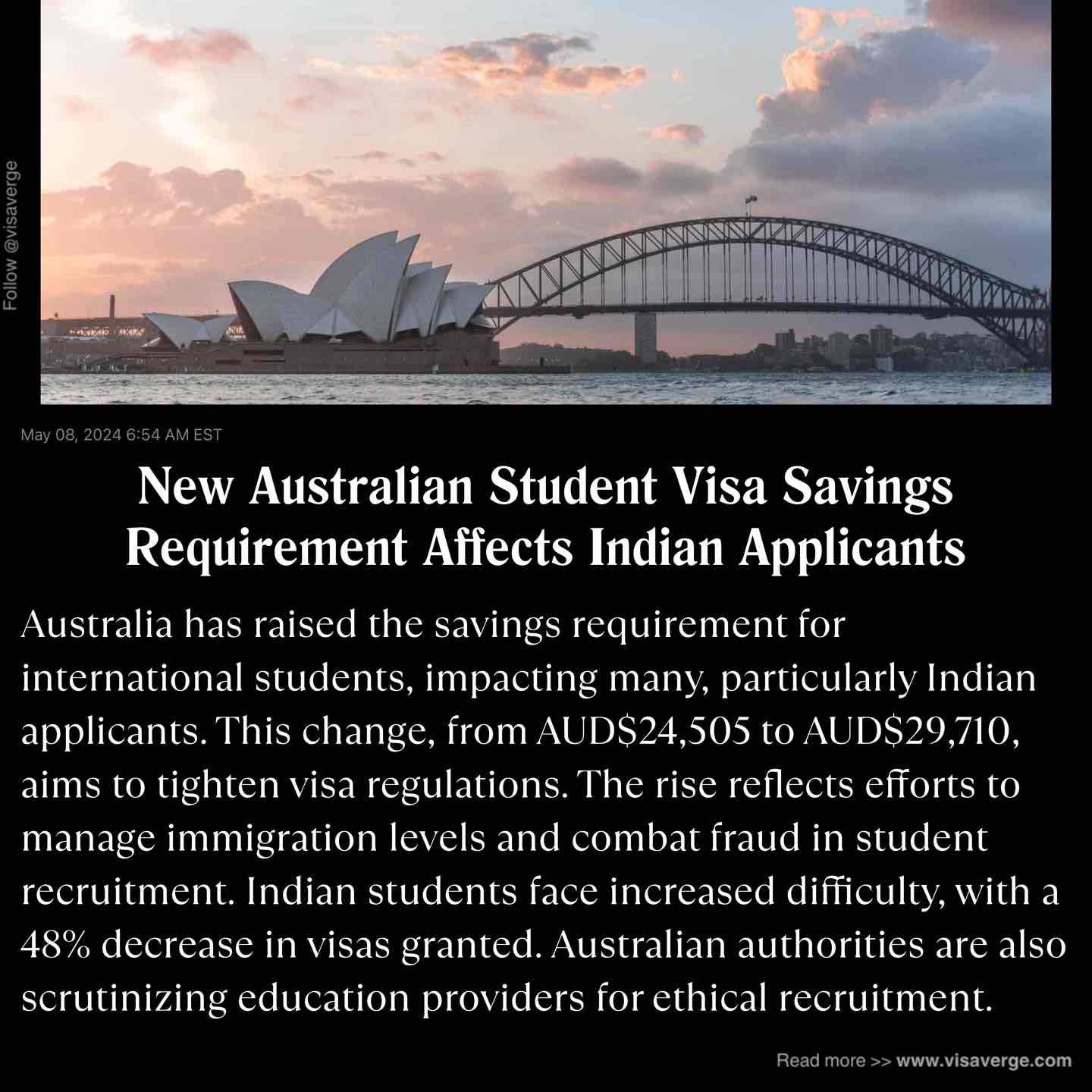New Australian Student Visa Savings Requirement Affects Indian Applicants New Australian Student Visa Savings Requirement Affects Indian Applicants