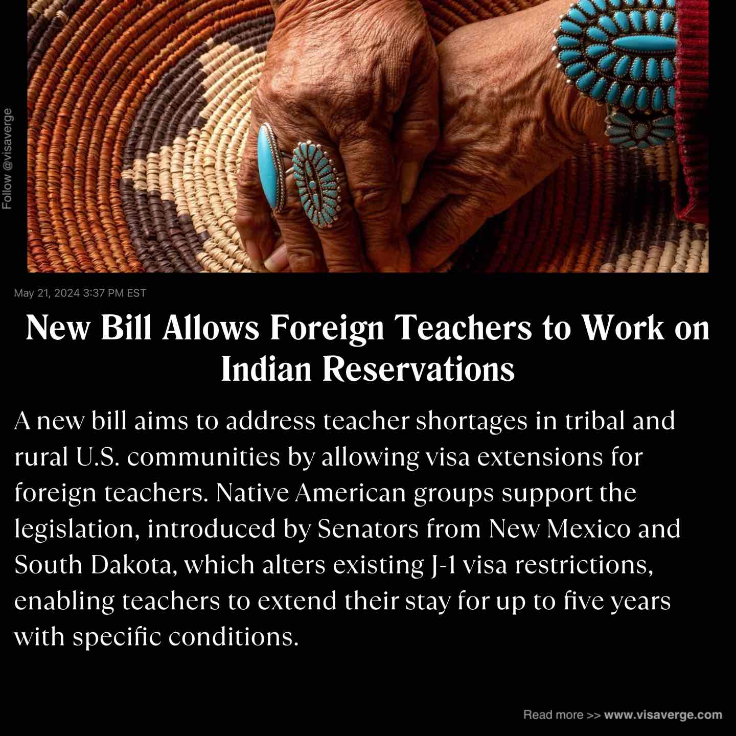 New Bill Allows Foreign Teachers to Work on Indian Reservations New Bill Allows Foreign Teachers to Work on Indian Reservations