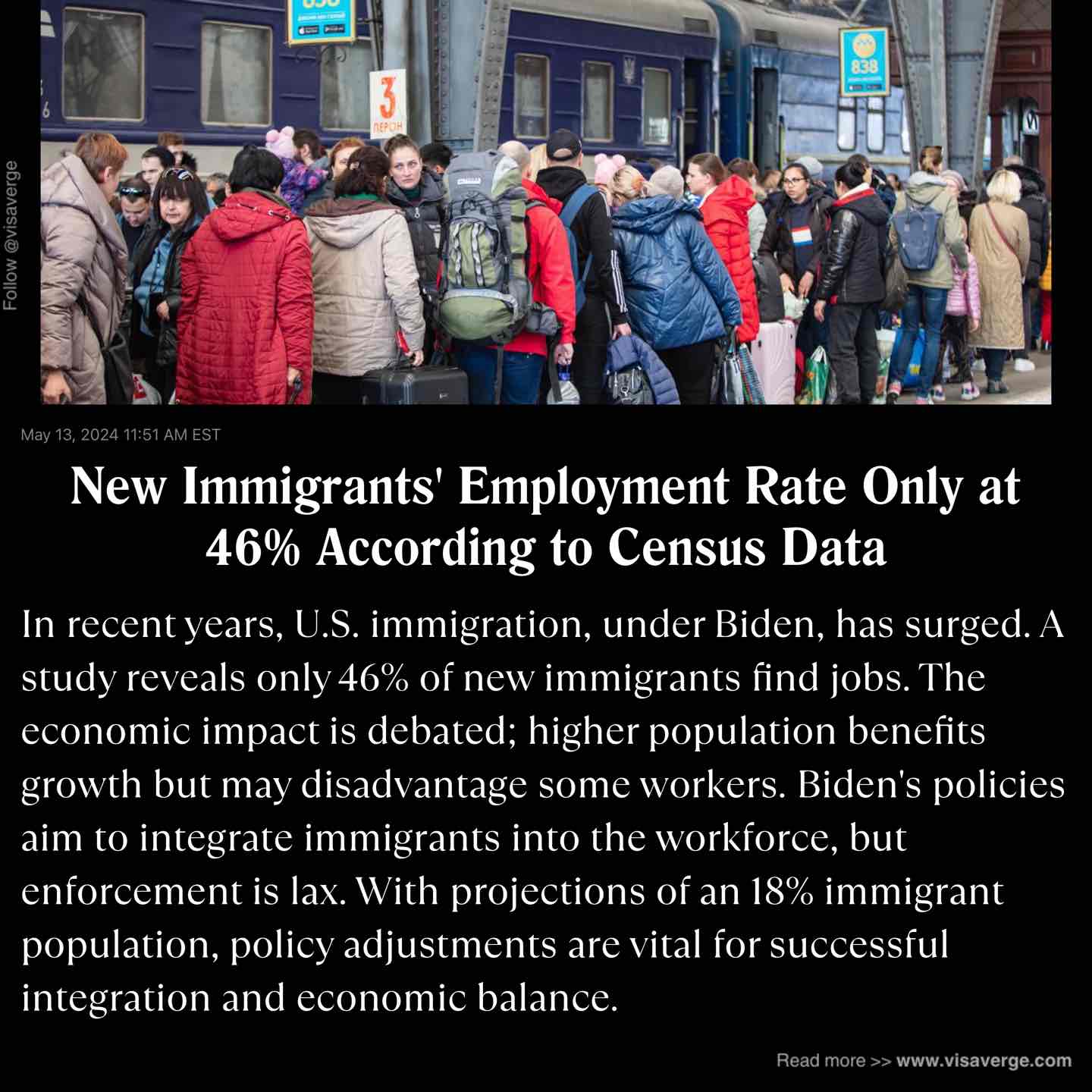 New Immigrants' Employment Rate Only at 46% According to Census Data New Immigrants' Employment Rate Only at 46% According to Census Data