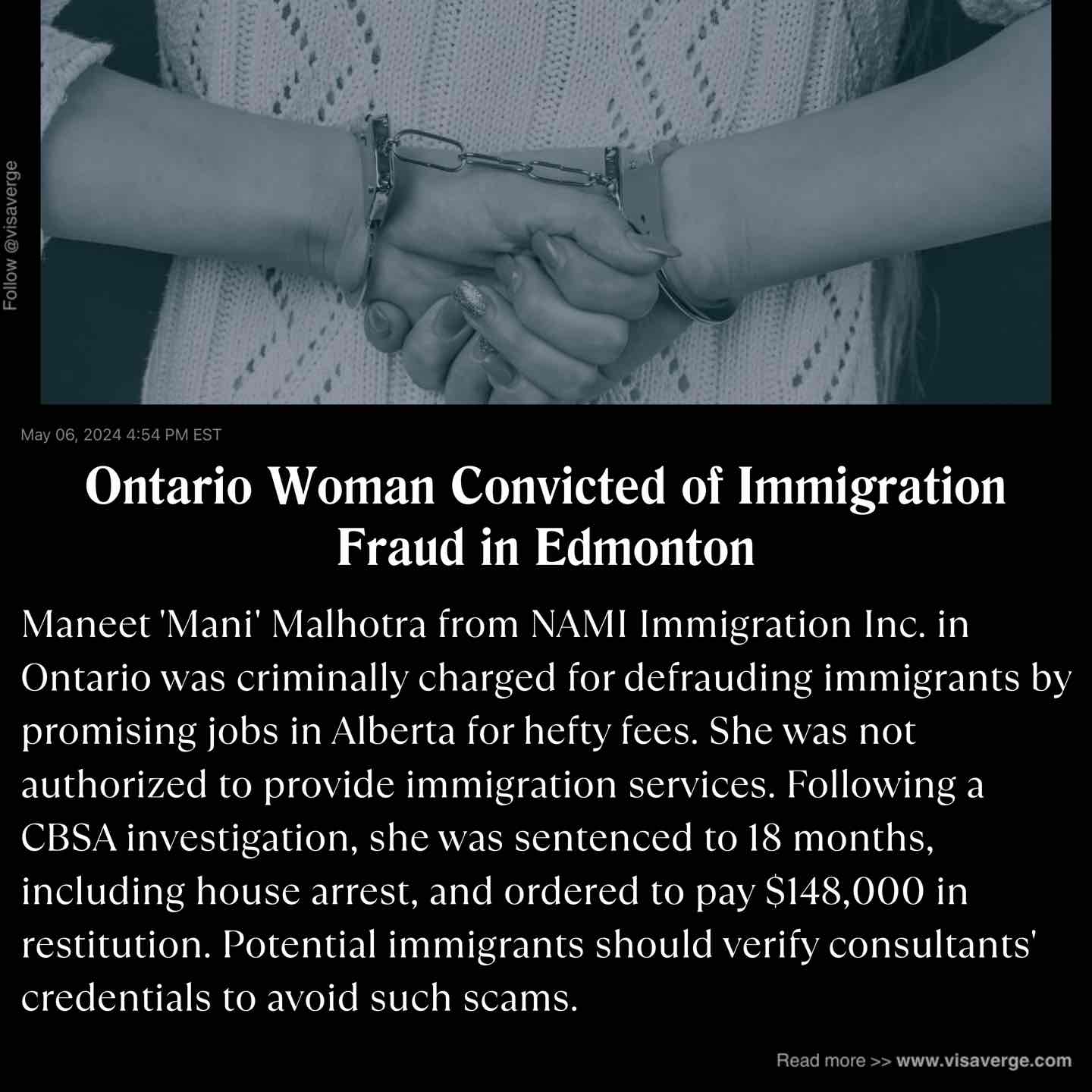 Ontario Woman Convicted of Immigration Fraud in Edmonton Ontario Woman Convicted of Immigration Fraud in Edmonton