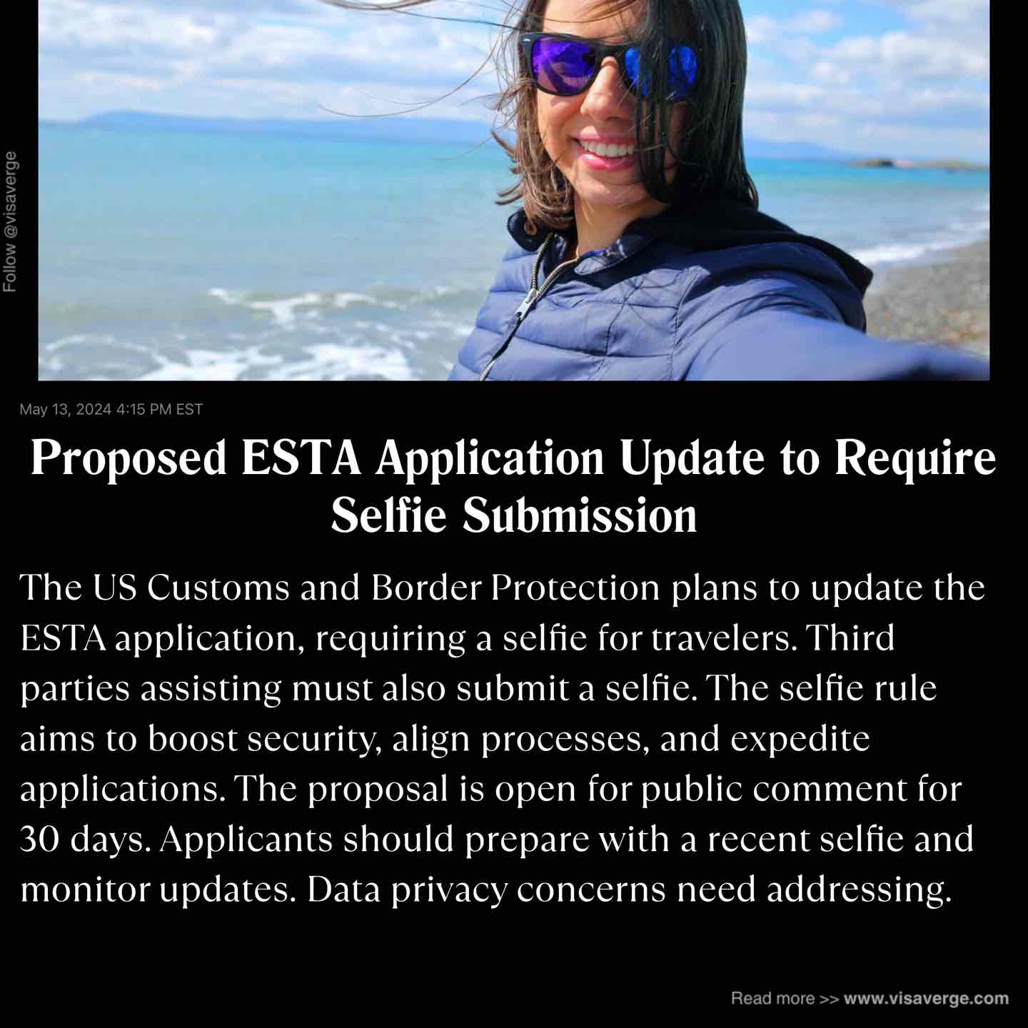 Proposed ESTA Application Update to Require Selfie Submission Proposed ESTA Application Update to Require Selfie Submission