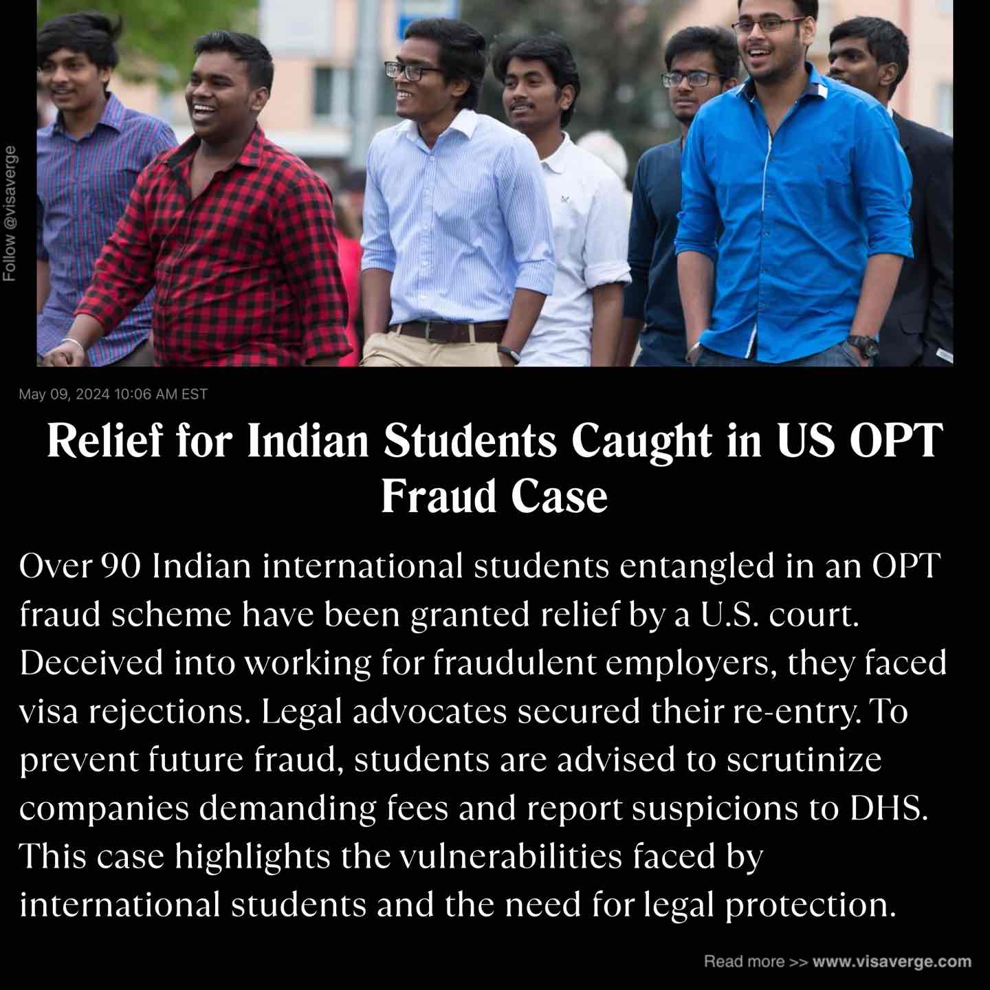 Relief for Indian Students Caught in US OPT Fraud Case Relief for Indian Students Caught in US OPT Fraud Case