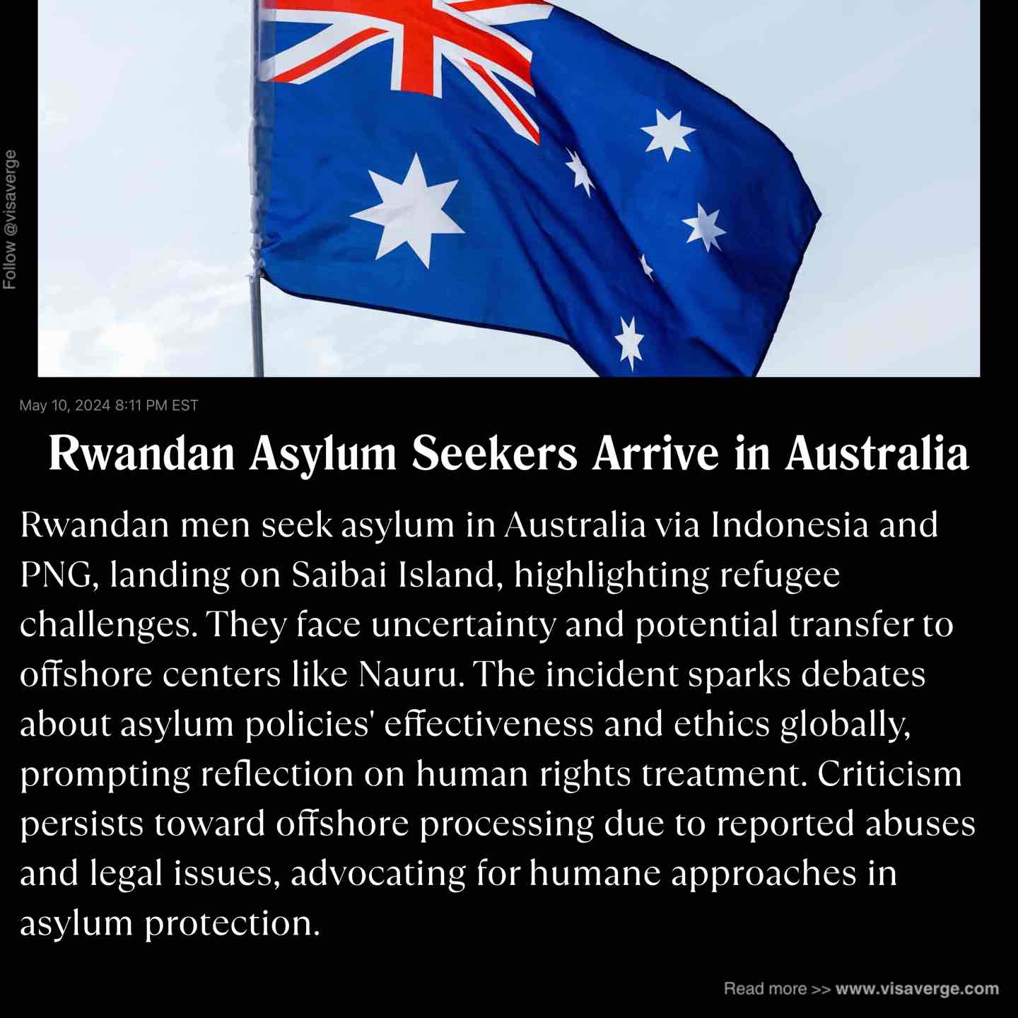 Rwandan Asylum Seekers Arrive in Australia