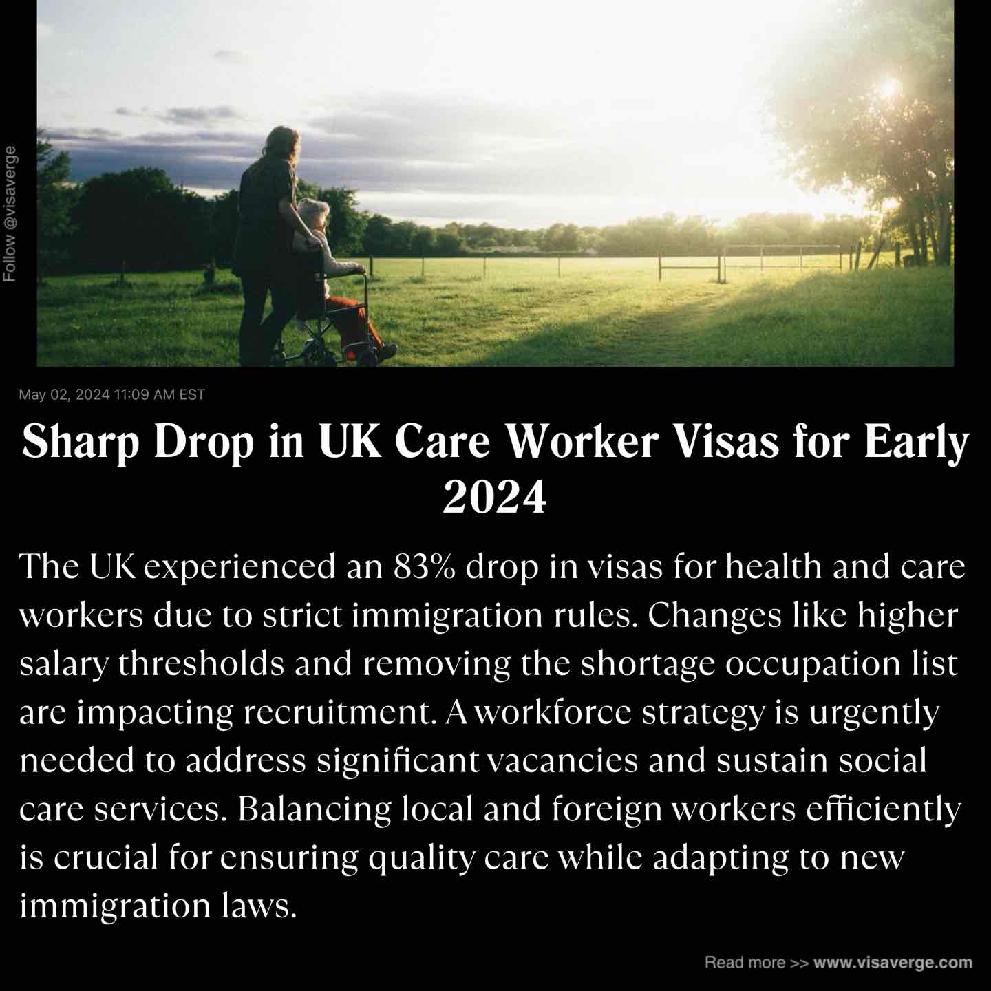 Sharp Drop in UK Care Worker Visas for Early 2024 Sharp Drop in UK Care Worker Visas for Early 2024