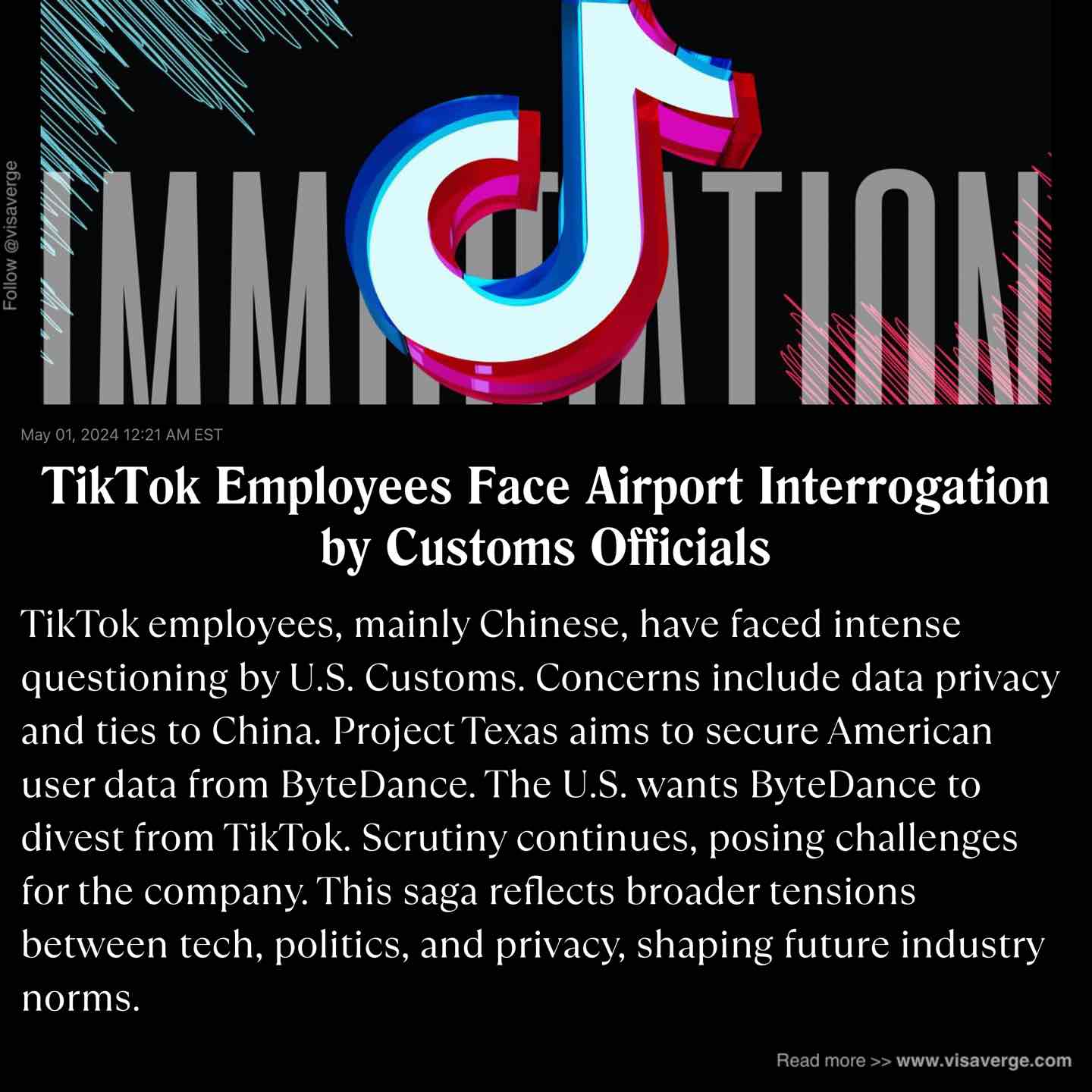 TikTok Employees Face Airport Interrogation by Customs Officials TikTok Employees Face Airport Interrogation by Customs Officials