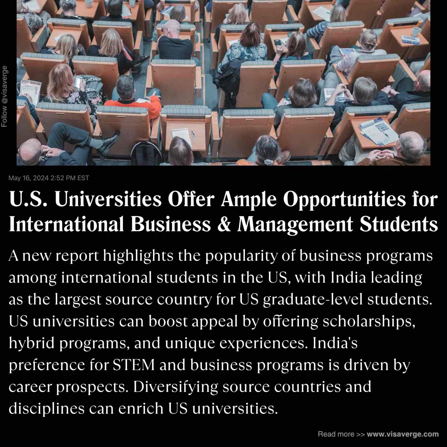 U.S. Universities Offer Ample Opportunities for International Business & Management Students U.S. Universities Offer Ample Opportunities for International Business & Management Students