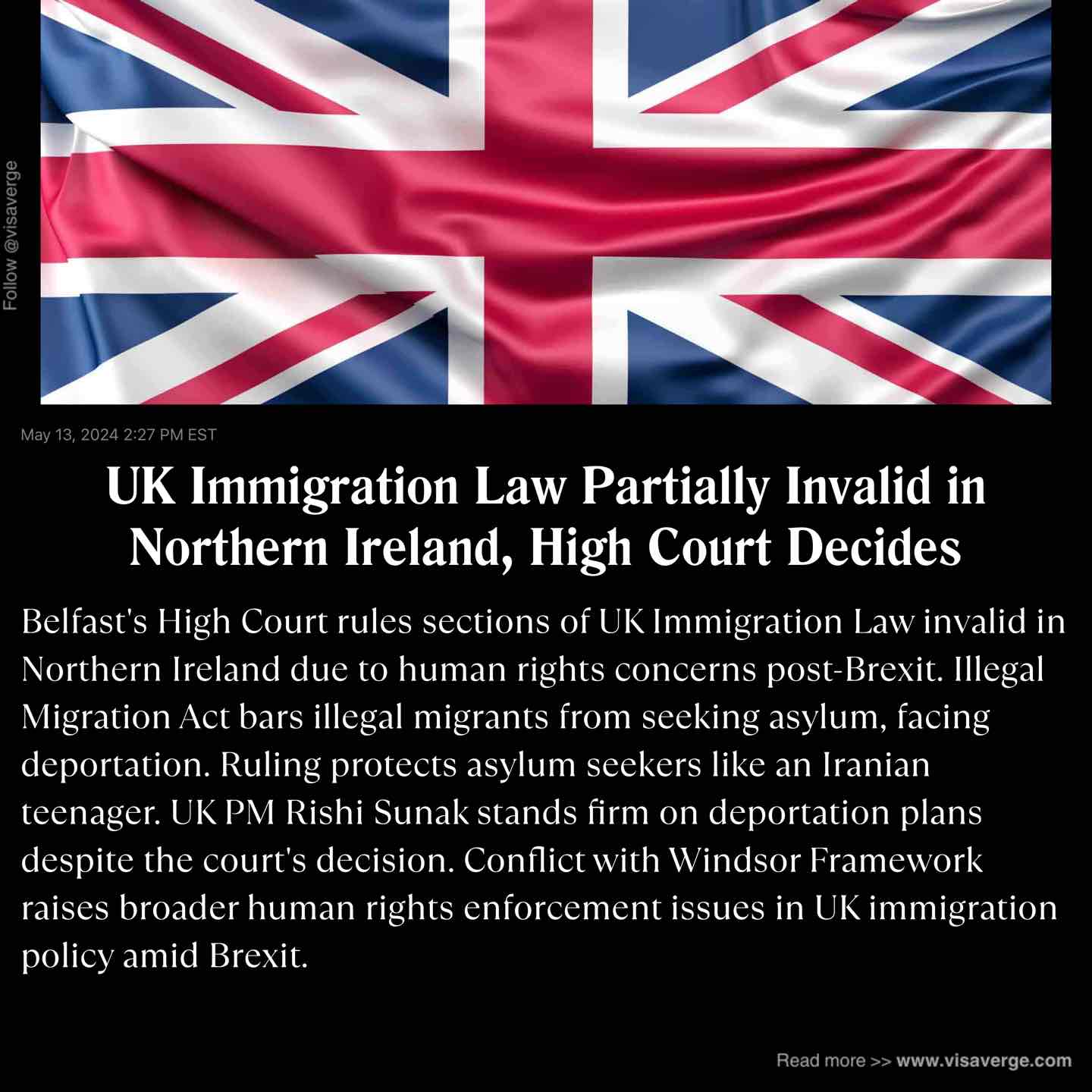 UK Immigration Law Partially Invalid in Northern Ireland, High Court Decides