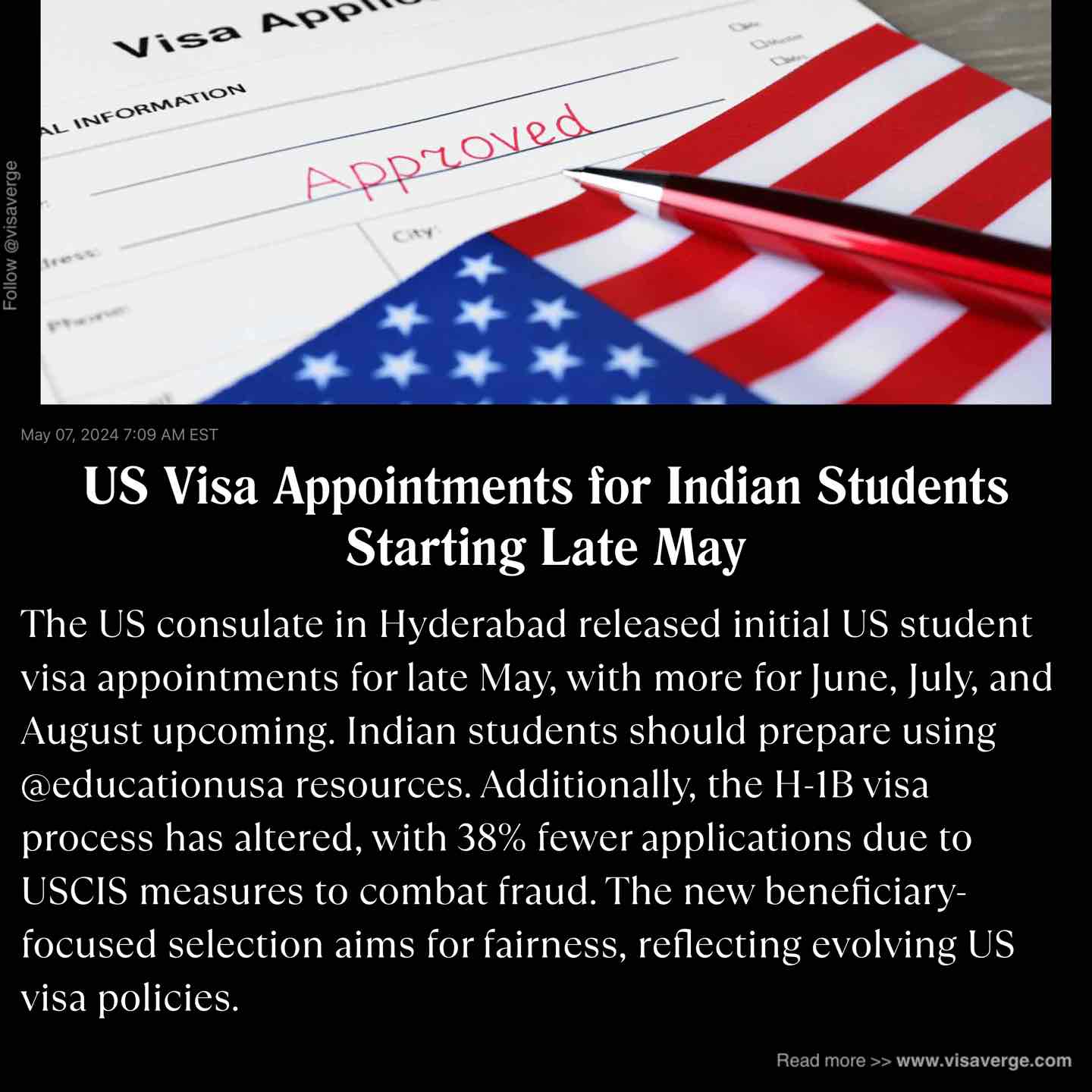 US Visa Appointments for Indian Students Starting Late May US Visa Appointments for Indian Students Starting Late May