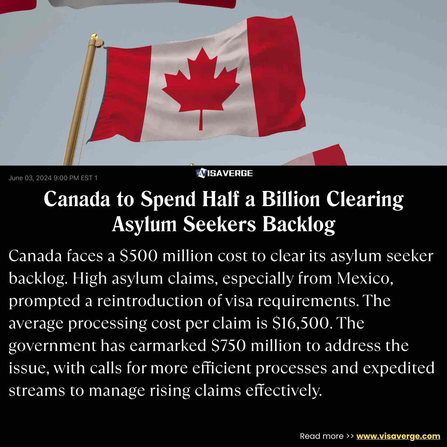 Canada to Spend Half a Billion Clearing Asylum Seekers Backlog Canada to Spend Half a Billion Clearing Asylum Seekers Backlog