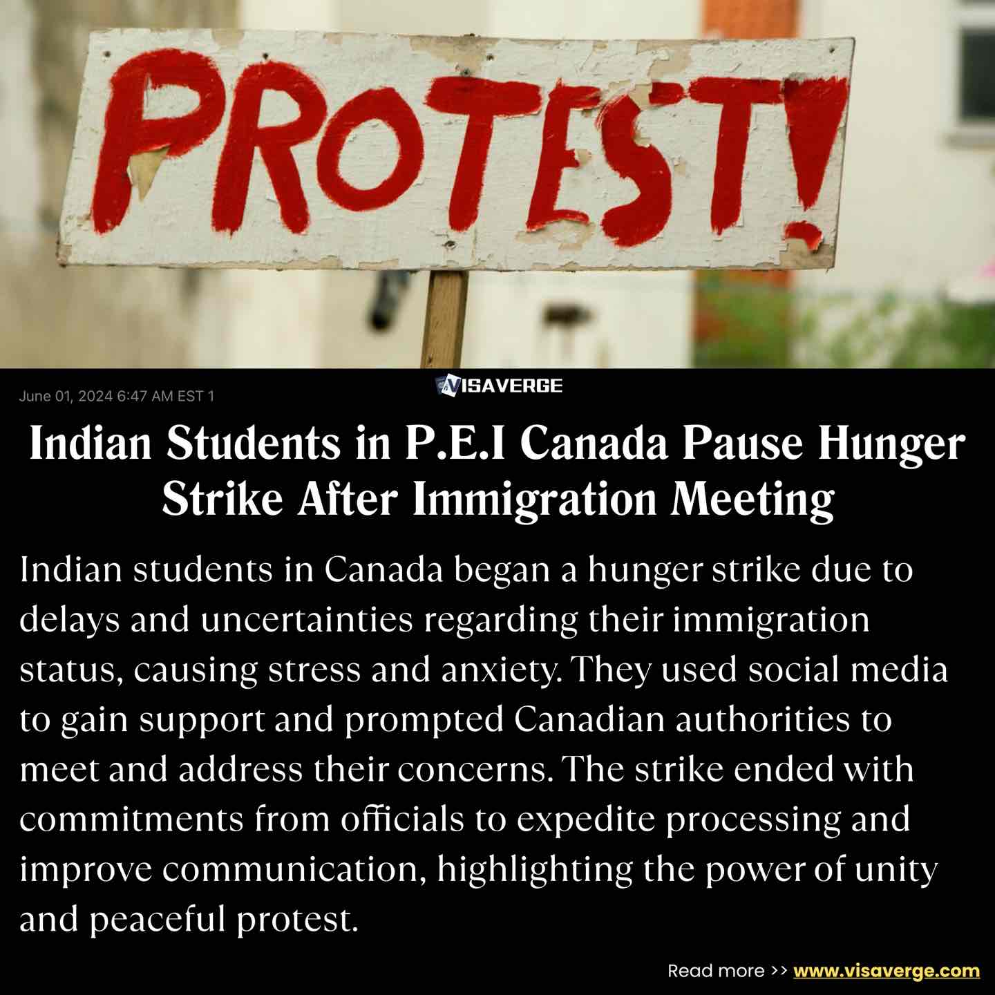 Indian Students in P.E.I Canada Pause Hunger Strike After Immigration Meeting Indian Students in P.E.I Canada Pause Hunger Strike After Immigration Meeting