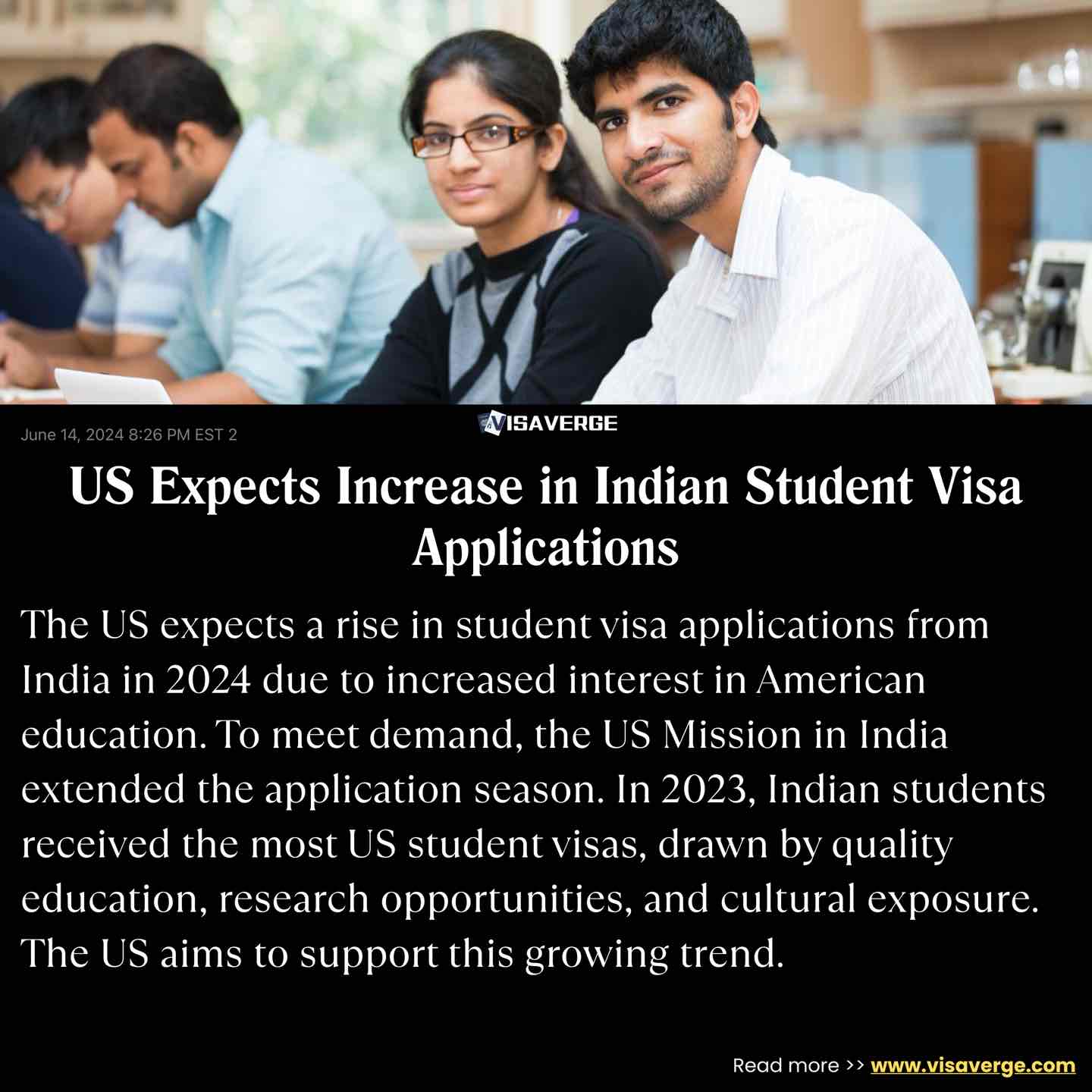 US Expects Increase in Indian Student Visa Applications US Expects Increase in Indian Student Visa Applications