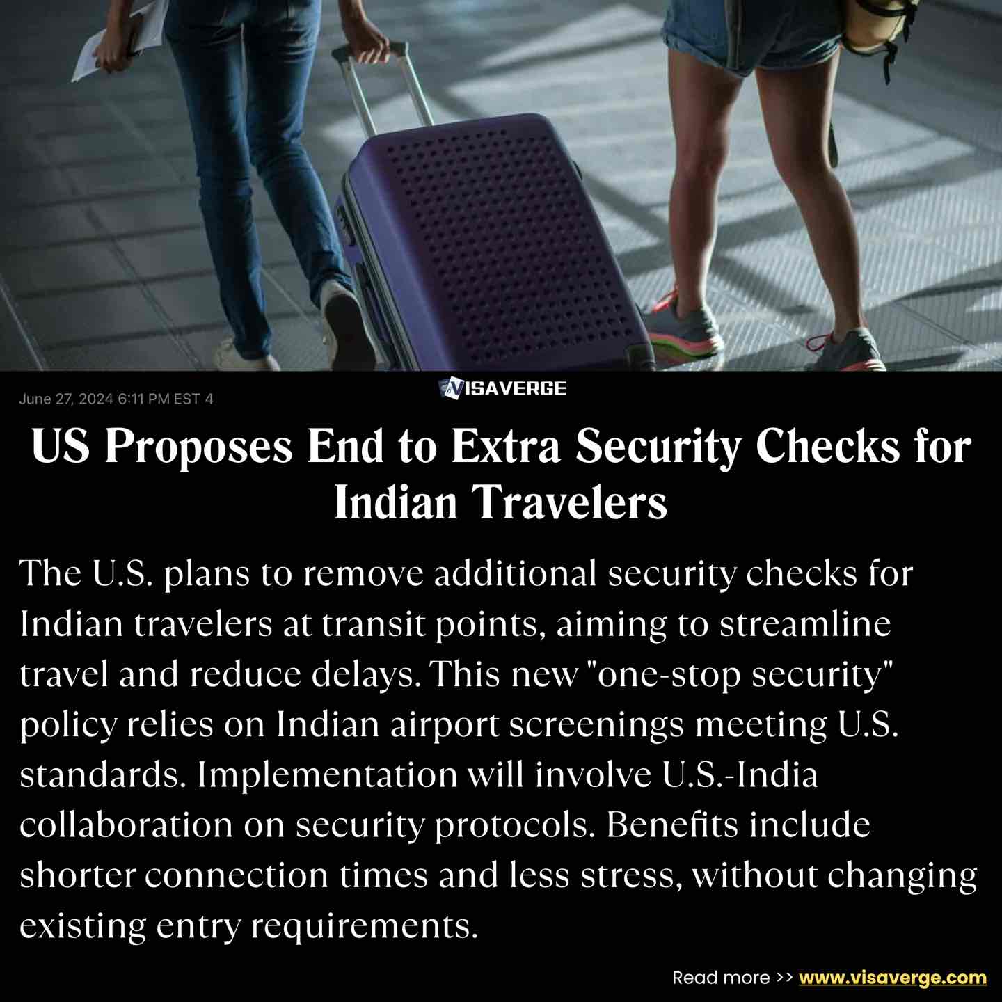 US Proposes End to Extra Security Checks for Indian Travelers