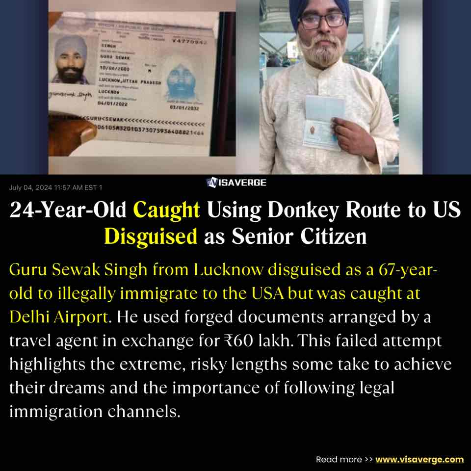 24-Year-Old Caught Using Donkey Route to US Disguised as Senior Citizen 24-Year-Old Caught Using Donkey Route to US Disguised as Senior Citizen