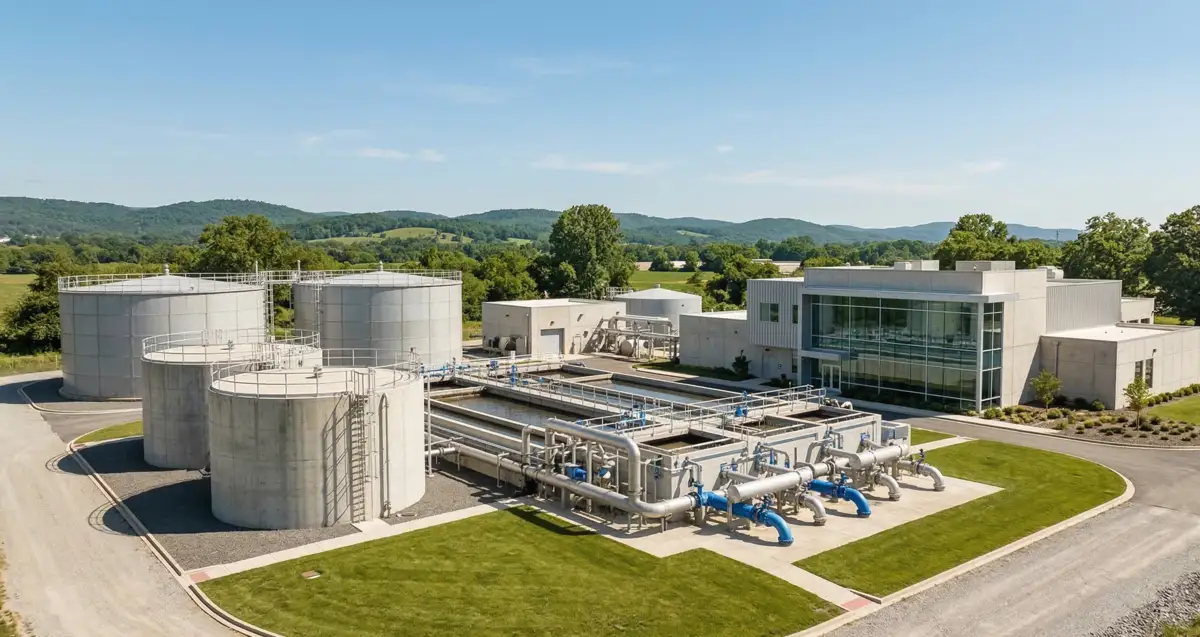 Water treatment plant exterior